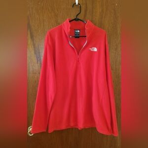 The North Face Red Half-Zip Fleece Pullover Sz Xl EUC